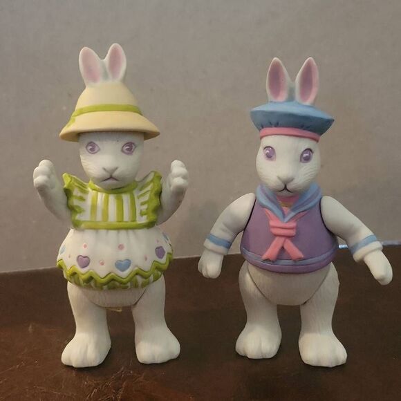 Department 56 Vintage 1984 Jointed Andy Mandy Easter Bunny Rabbit Bisque in box - Picture 2 of 16